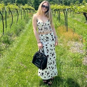 Soho social floral tank top and skirt set size s